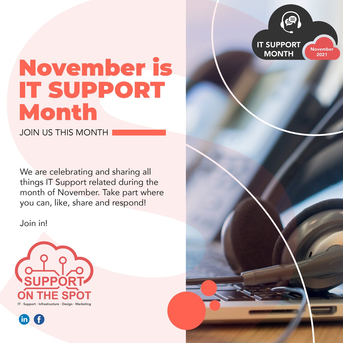 SOTS_UK's tweet photo. It's IT Support Month! As providers of high-quality, UK based IT Support we are so happy to see recognition for the industry that keeps so many others going. Join in with #ITSupportMonth
#supportonthespot #ITSUPPORT #techsupport #it #itsupportportsmouth #hampshire #uk https://t.co/2upmsUhft3