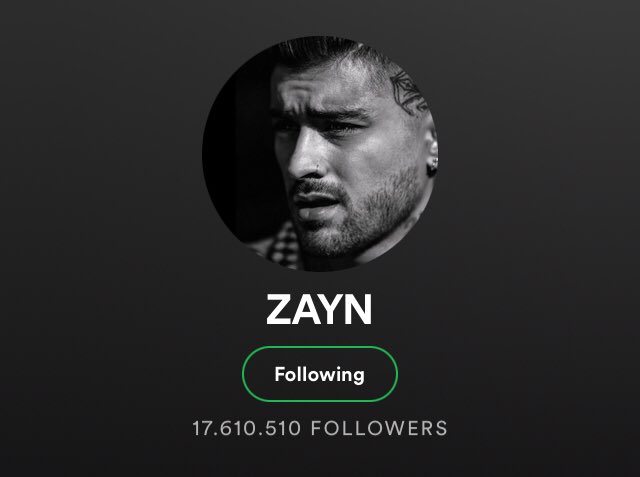 ztatus's tweet photo. . @zaynmalik has now over 17.6M followers on Spotify. https://t.co/rPdafQgBSd