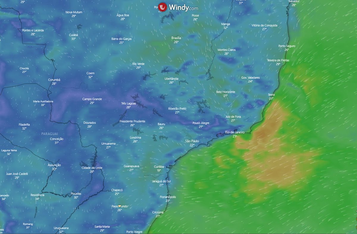 MatheusWR's tweet photo. Our meteorological services said that we might have a subtropical storm forming this week.

This is the AOI, with some low level convergence over the continent.

If it goes over water and forms, it will be designated by our Navy. I still don't know the list of names. https://t.co/lSSulCzXUe