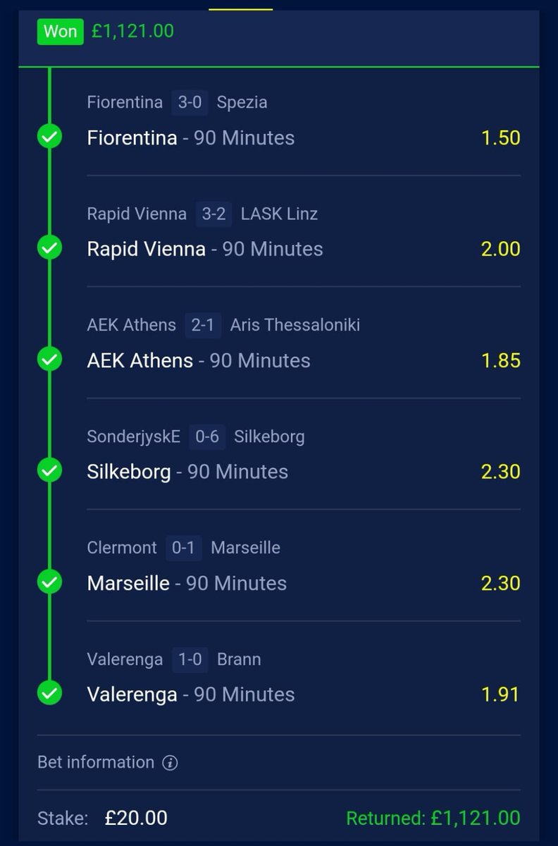 CleverBetsTips's tweet photo. OH MY!! £2146 WON off 2 bets! 🎉

We just won another £1,121 off a £20 accumulator! ⚽️

Saturday’s win: £1,025
Sunday’s win: £1,125

Join in next time for only £6.99 p/m@
https://t.co/QRIlo7Y4PV

Incredible form by Mr Rash!! 🔥
2 Huge Wins in 2 days! 🔥

(CleverBets, est. 2013) https://t.co/neS08CHG3j