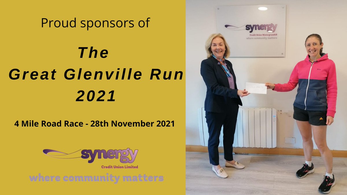 SynergyCUCork's tweet photo. Delighted to be proud sponsors of @RunningWGH and @GlenvilleGAA “ The Great Glenville Run 2021”

Have you entered yet?  Details Here : https://t.co/6AXOk9DptB
  
#corkrunning #running #community #sponsorship #wherecommunitymatters #fermoy #watergrasshill #Glenville https://t.co/3krDdokGi7