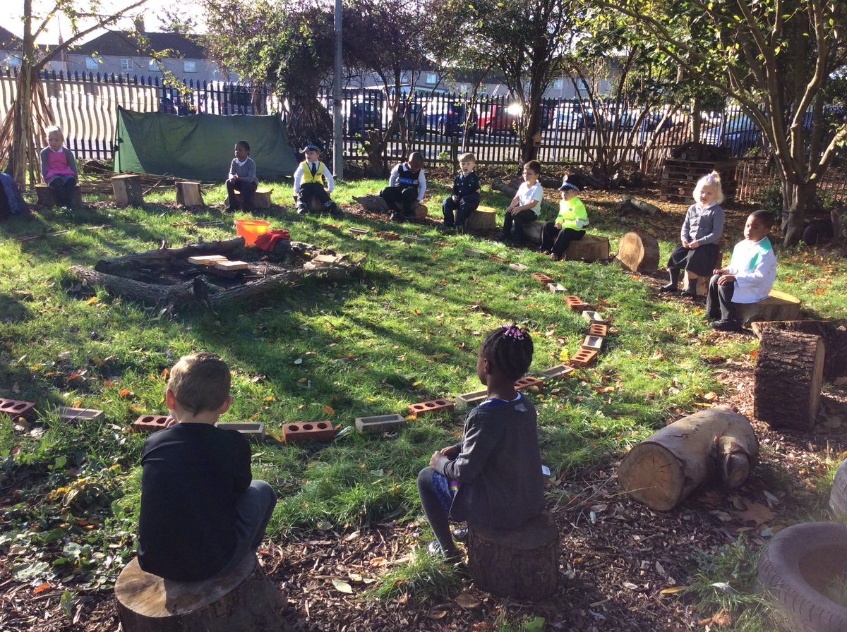Some of RF visited our new Forest School today!
Emmanuel loved the fire. Ava found a ladybird larvae. Jordan and Joseph liked "swinging around in the spinning tyre". Florence and Poppy really enjoyed the hammock! Malakye made a feast in the mud kitchen! They all had lots of fun!