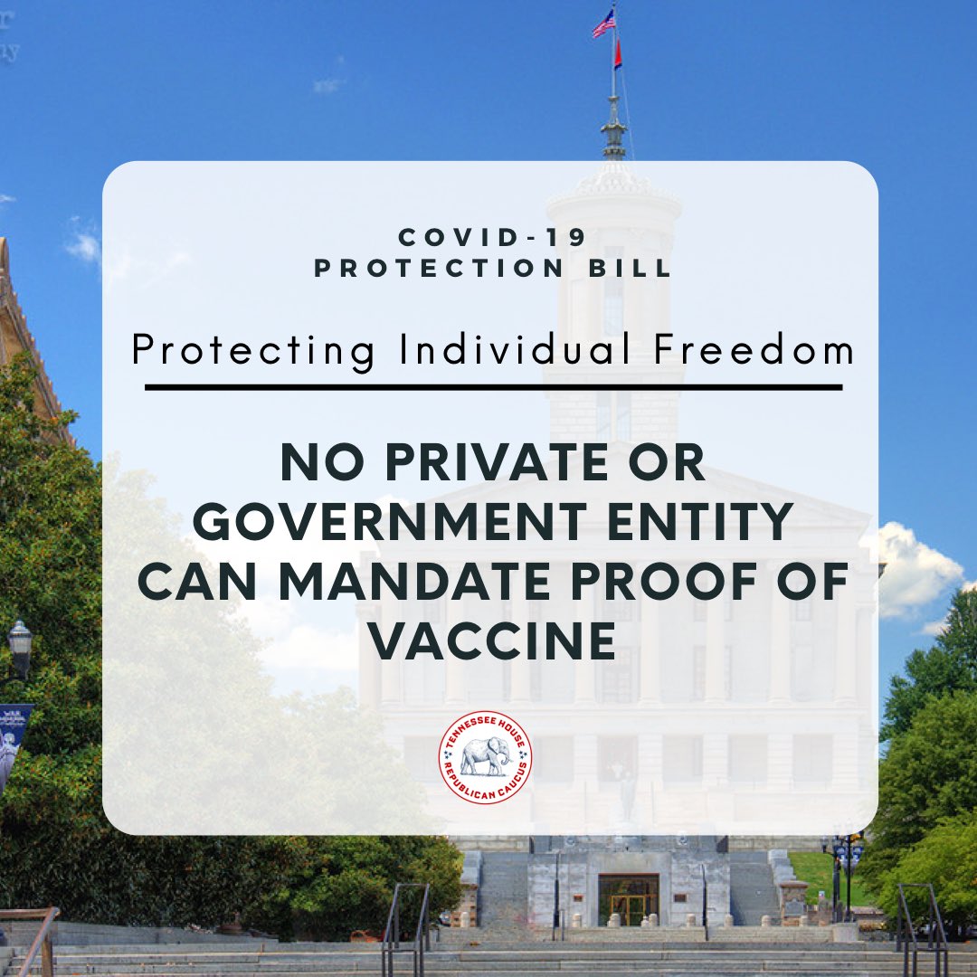 tnhousegop's tweet photo. The House is protecting your individual freedom and your public health. We said YES to freedom and NO to the Biden mandates. Natural immunities though antibodies should not be ignored. 

Follow along with us this week as we highlight key points in the COVID Protection Bill. https://t.co/3mjtx8zVpe
