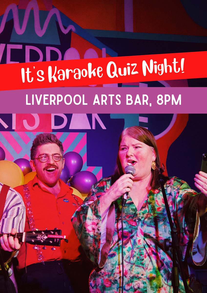 COMPETENT Productions (@compprods) on Twitter photo It's Karaoke Quiz night! Get down to the <a href="/livartsbar/">Liverpool Arts Bar</a> from 8pm to start your week off right! 🎤🎶❓
The winning team get a round of drinks & shots, second team get shots and third get a Fray Bentos pie TO SHARE! x It's Karaoke Quiz night! Get down to the <a href="/livartsbar/">Liverpool Arts Bar</a> from 8pm to start your week off right! 🎤🎶❓
The winning team get a round of drinks & shots, second team get shots and third get a Fray Bentos pie TO SHARE! x