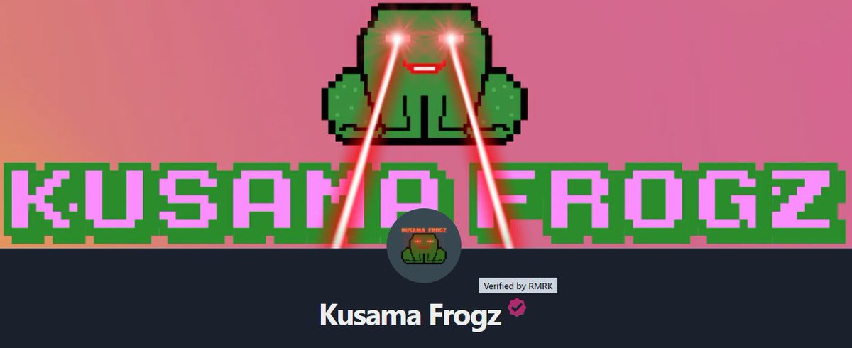 Kusama_Frogz's tweet photo. Kusama Frogz verified collection๐๐ ๐ธ๐
@bitfalls @RmrkApp @kusamanetwork #NFTCommunity #NFT #singular #Kusama #NFTKusama #NFTSingular #KusamaFrogz https://t.co/mLQXCnRqPn