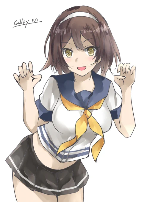 #艦これ版真剣お絵描き60分一本勝負_20211101
#艦これ版深夜の真剣お絵描き60分一本勝負 
がおー、谷風さんだぞー 