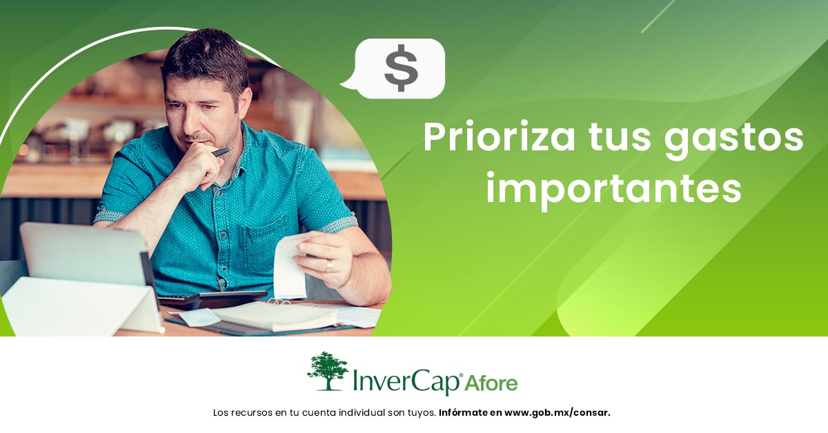 Afore_InverCap's tweet photo. #InverTips👉 Un punto importante de tu presupuesto mensual es priorizar cuáles son tus gastos clave y buscar reducir los menos relevantes.💰
#Afore #InverCap https://t.co/kX0Mxe1lEo