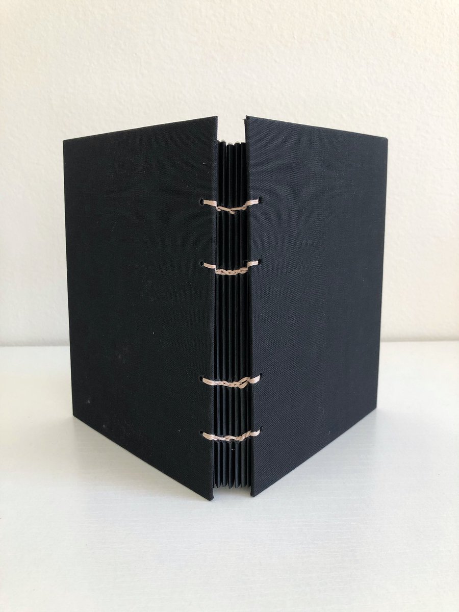 nautiluspaper's tweet photo. Here’s a Coptic stitch notebook I made for a talented writer/musician friend of mine. I’ll be making more #Copticbound #handmadejournals soon, so DM me if you’re interested in getting one custom-made. &amp; check out Molto Indigo on Spotify! 🎶 #BookTwitter #booklover #bookbinding https://t.co/V8vpewAD16