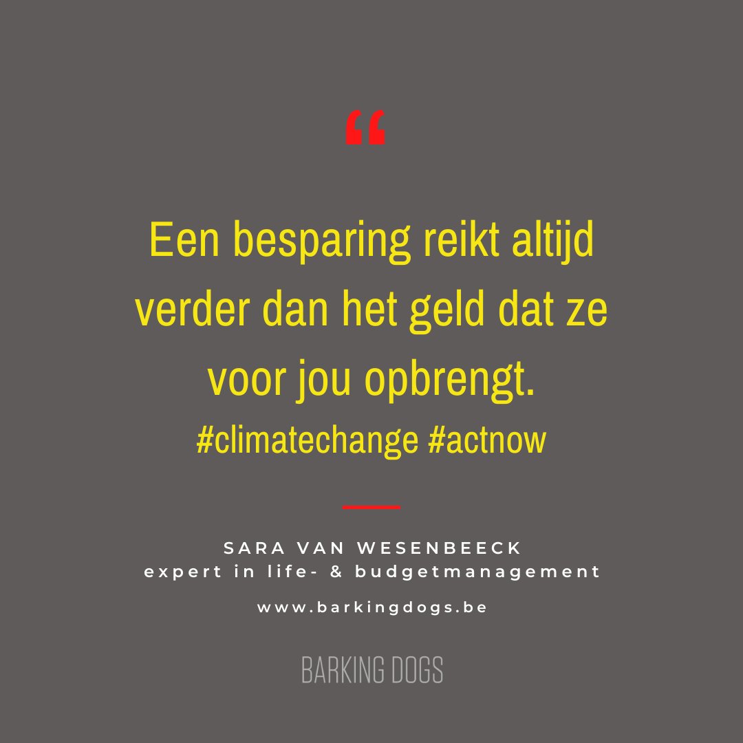Ik geloof in een holistische benadering van geldzaken, want een besparing reikt altijd verder dan het #geld dat ze voor jou opbrengt. Je #bespaaracties hebben ook een impact op anderen en zelfs op onze planeet🎯barkingdogs.be/nl/2021/11/01/…🌎
#ActNow #Klimaattop #COP26 #BarkingDogs