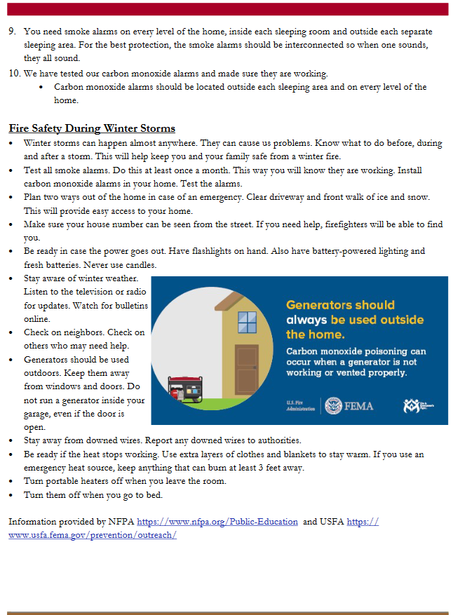CityofCovFire's tweet photo. Here is this week's safety tip: How to prepare for winter storms while practicing fire safety. https://t.co/i1UpBed4kz