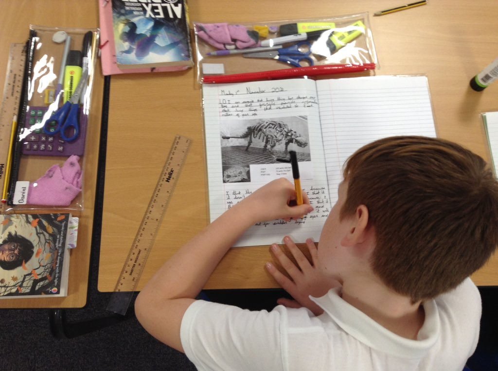 latimerprimary's tweet image. #ClassBL have been investigating fossils this afternoon. We have looked at some pictures of different fossils and have tried to find evidence about what kind of animal it was.