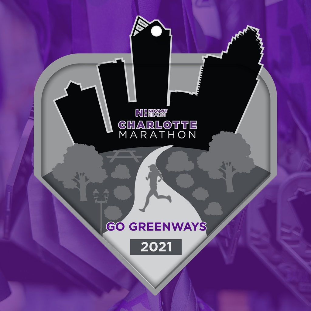 Here you go! The design for our 2021 Medal.  We kept the theme and added something new. Charlotte’s greenways take the stage this year.

We 💚 it and hope you do, too!  Come earn yours on November 13.