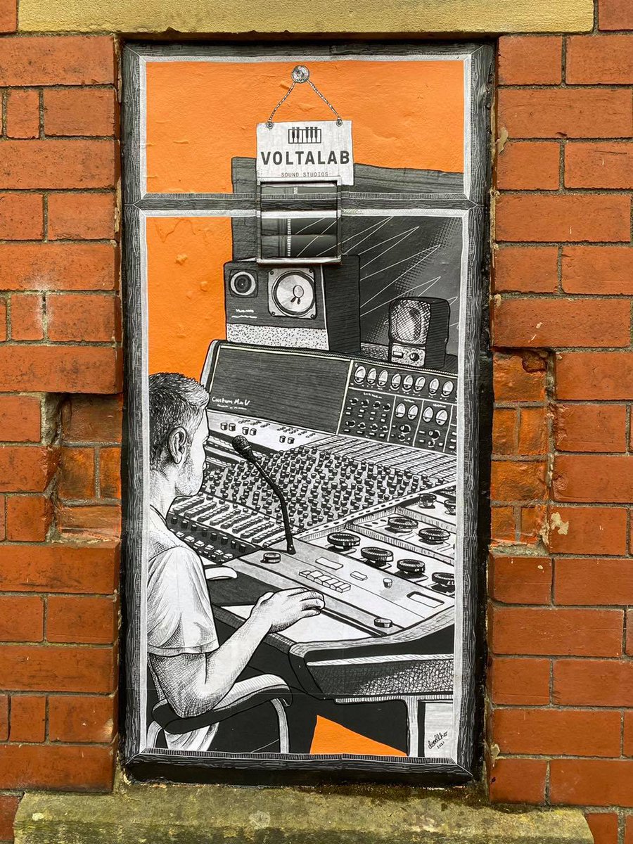 We commissioned the incredible, Rochdale based artist @doodlher to create something in the old window space next to our front door and look what she did!! We love it and think it captures our Neve Custom Mini-V desk perfectly!