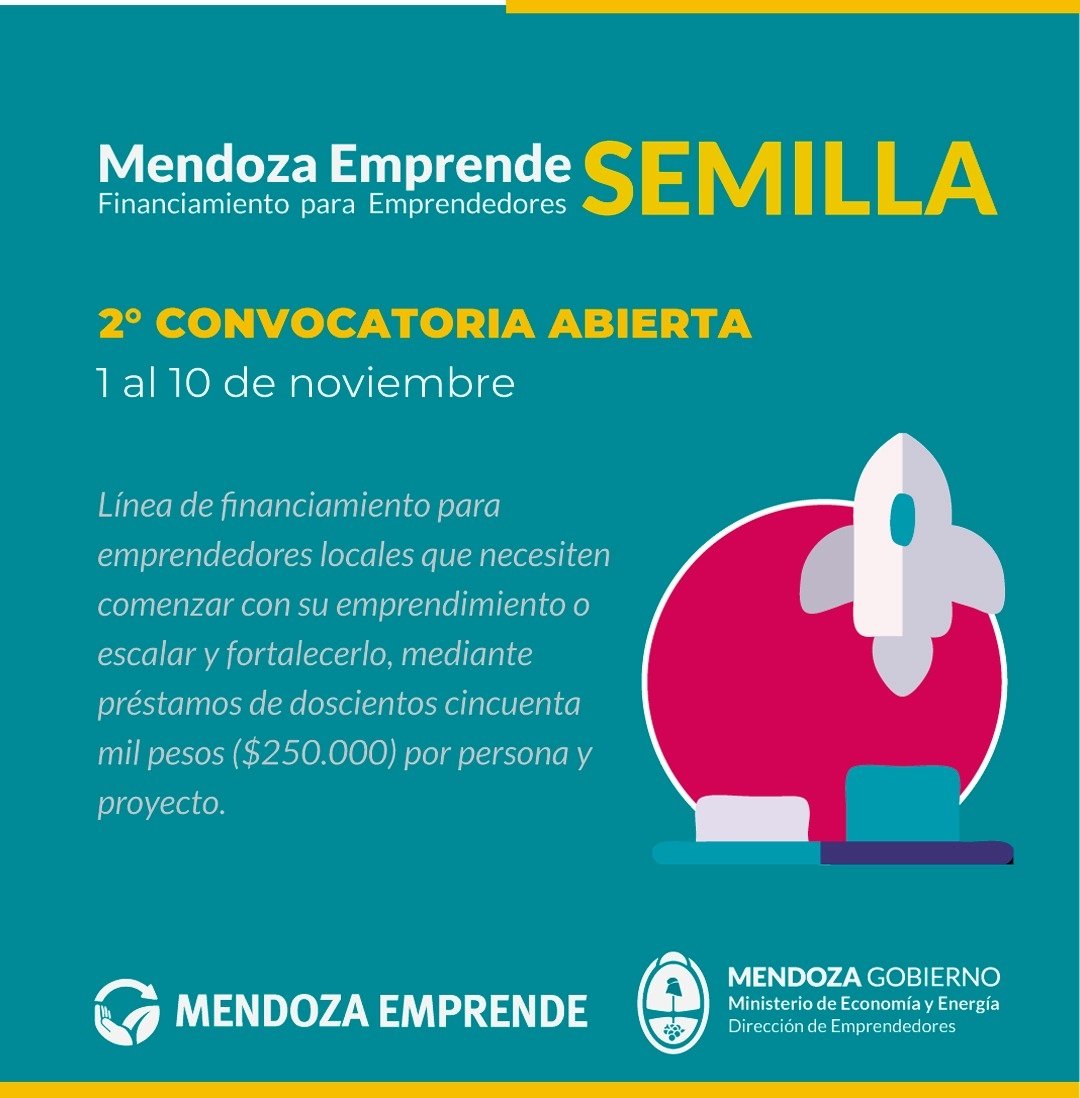 Desde hoy y hasta el próximo 10 de noviembre está abierta la inscripción para #EmprendeSemilla.
Mendoza sigue impulsando el espíritu emprendedor.
Aquí pueden anotar sus iniciativas ⤵️
mendoza.gov.ar/economia/mendo…
@rodysuarez <a href="/evaquie/">Enrique Vaquié</a>
mendoza.gov.ar/economia/mendo…