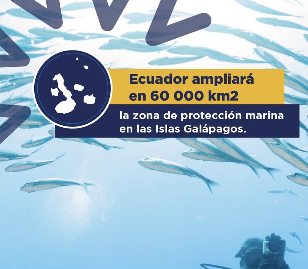 andresarens's tweet photo. @Produccion_Ecu @LassoGuillermo @Presidencia_Ec @Ambiente_Ec @GustavoManriq_M @pradojj @azulsostenible1 El presidente @LassoGuillermo anunció hoy la ampliación de las zonas de protección alrededor de las Galápagos. Este hecho histórico es posible gracias a su gran liderazgo y al compromiso del sector pesquero con la sostenibilidad https://t.co/pPHr0TxCd5