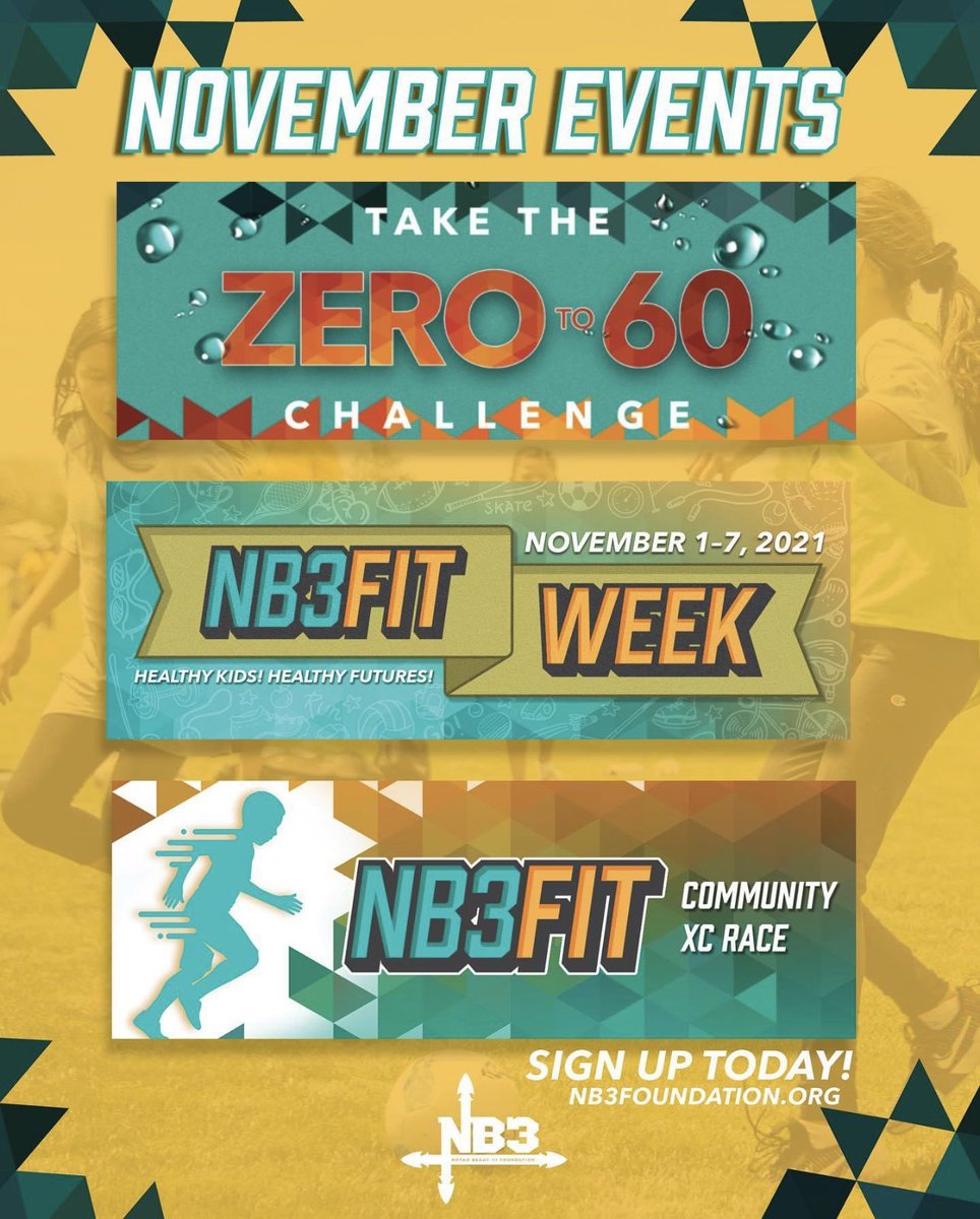 NB3Foundation's tweet photo. Today marks the beginning of our Zero to 60 Challenge and the official start of #NB3FITWeek!
Join fellow Native families and communities committing to a healthy and active Native American Heritage Month.
Visit https://t.co/pRzDB6nZYU for information on all our November events! https://t.co/E8bOwncWCT