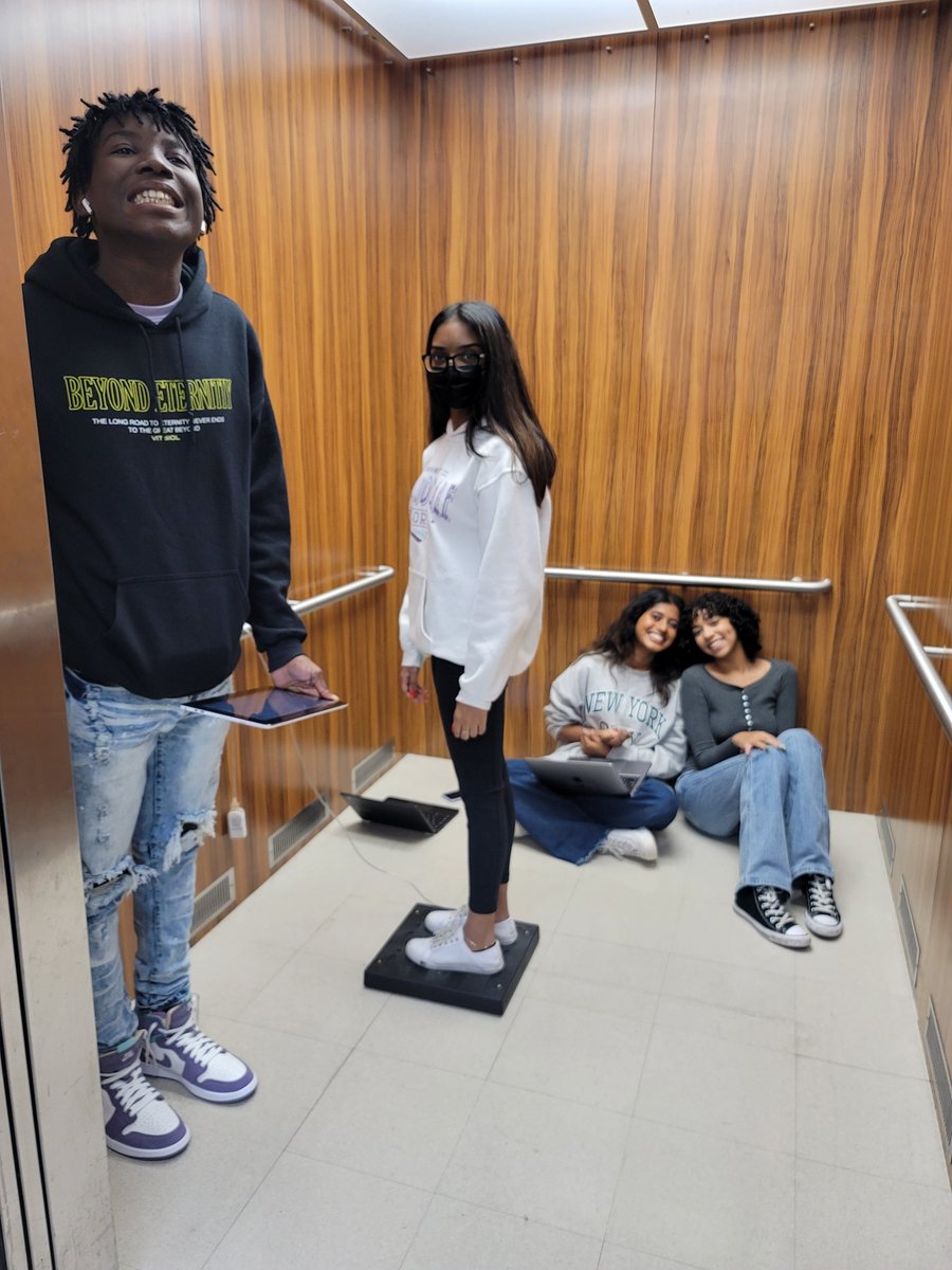 LTHScience's tweet photo. Experimenting with Newtons 2nd law!  #Physics @LebanonTrailHS Gathering data with the elevator! #pasco #forcesensror https://t.co/T8VkUb8aGk