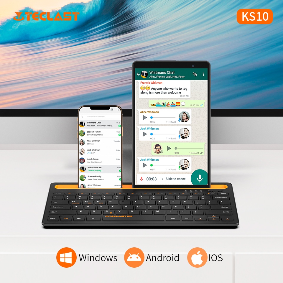 TeclastOfficial's tweet photo. Stand & Text. 🧡
The new Teclast #KS10 Bluetooth Keyboard is compatible with Windows, Android, IOS devices including laptops, tablets, smartphones, and other devices that support external Bluetooth keyboards.
👉More specs at https://t.co/DCE1A9O5QK
#Teclast #keybaords https://t.co/TusuVluVQt