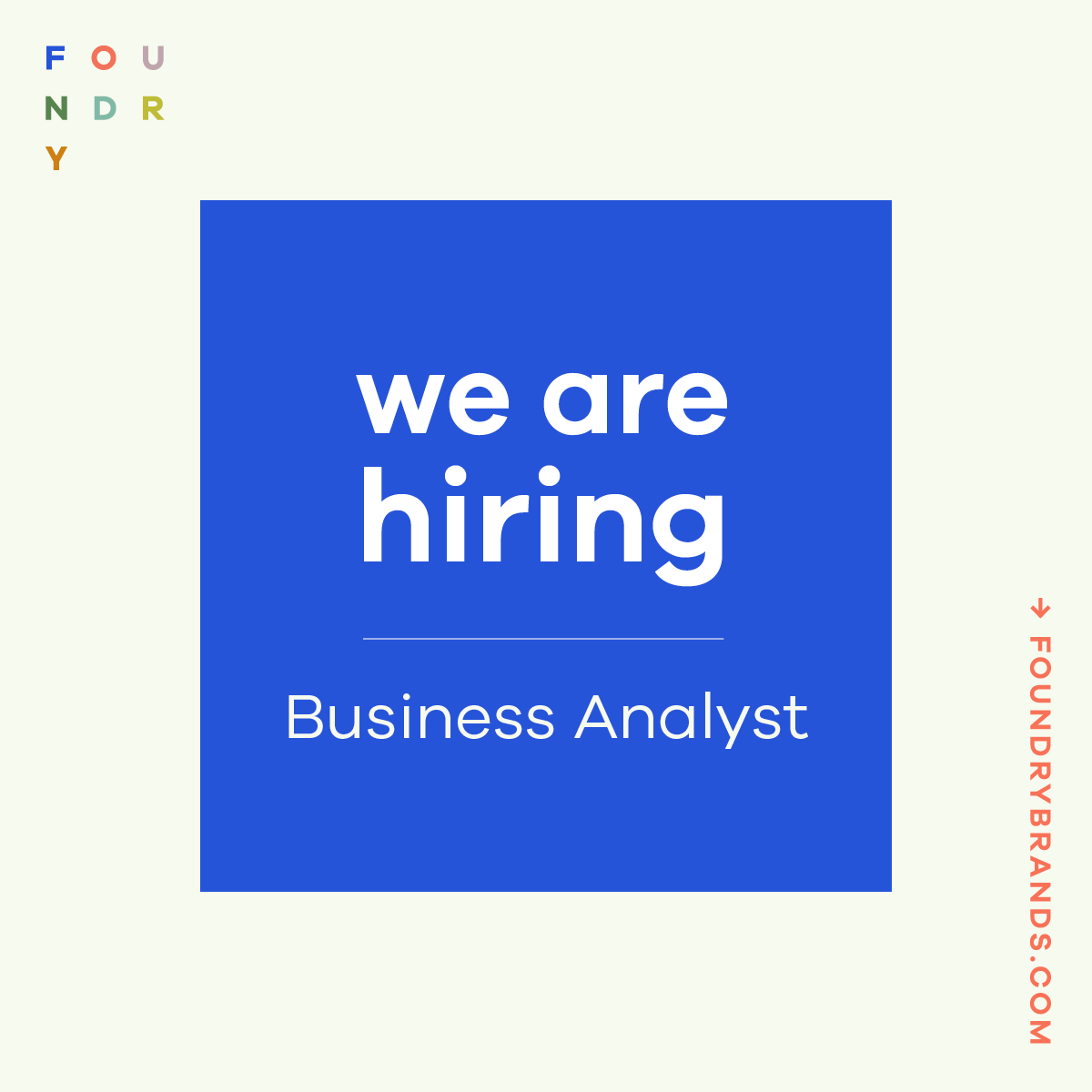 Foundrybrands's tweet photo. #NowHiring: Foundry is seeking a data obsessed Business Analyst to join our team.

➡Apply today + send your resume to careers@foundrybrands.com

#foundry #foundrybrands #hiring #careers #joinourteam #ecommerce https://t.co/Aa1tU8yErz