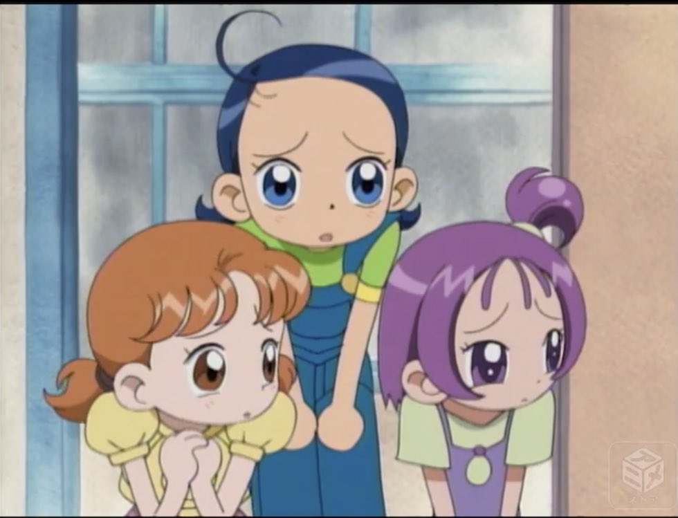 けん おジャ魔女どれみクラスメイト紹介シリーズ エントリーno 1 岡田ななこちゃん Cv梶川さほり 能登麻美子 過去に自分の不注意で飼い犬を亡くして以来動物にトラウマを持ってる子 どれみちゃんはづきちゃんと一緒のソナチネ幼稚園出身で2人の過去に