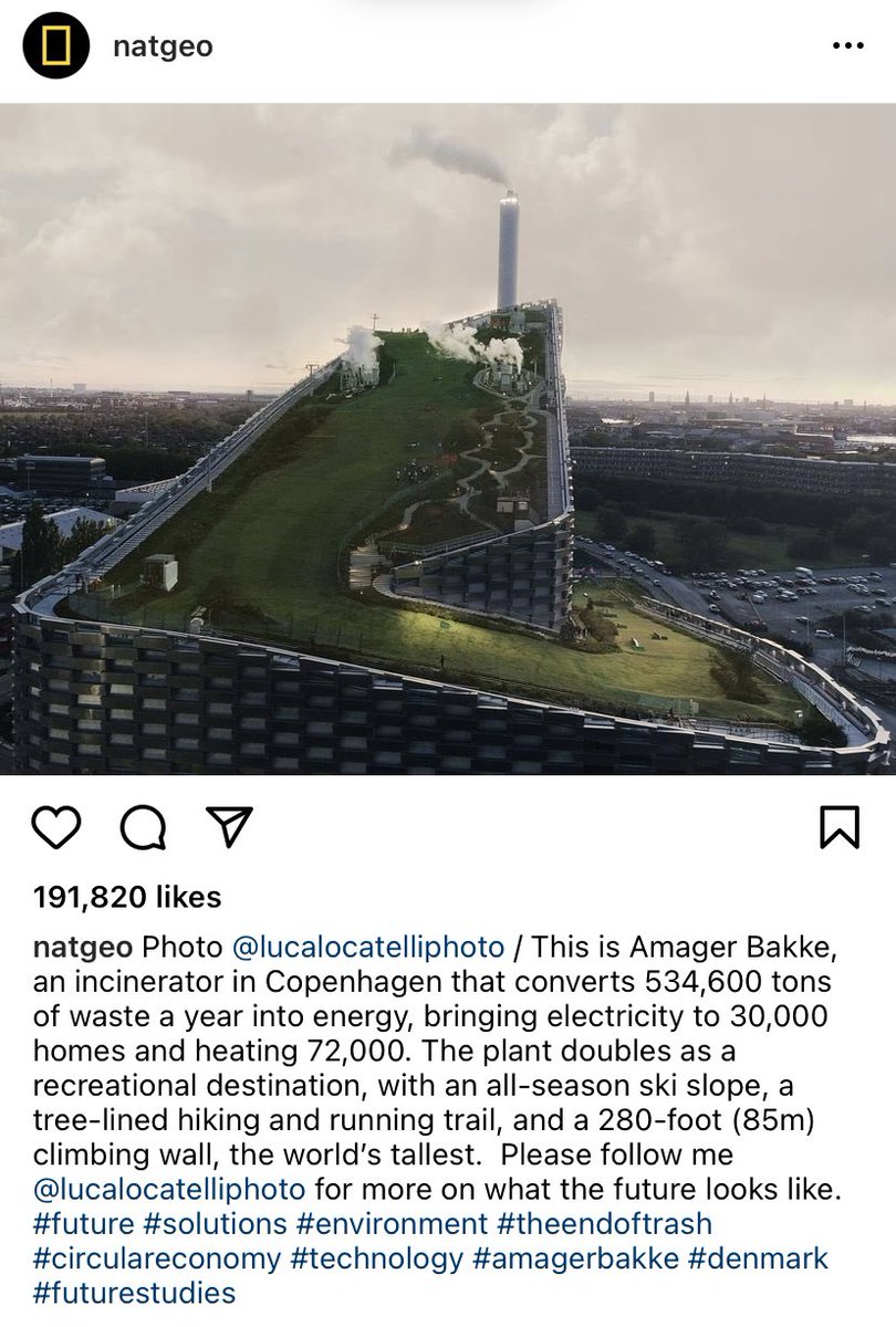 IbexEarth's tweet photo. Had to share this - a very clever multiple use facility that turns waste into energy in Copenhagen #climate #future #COP26 https://t.co/nvn6BM0BuG