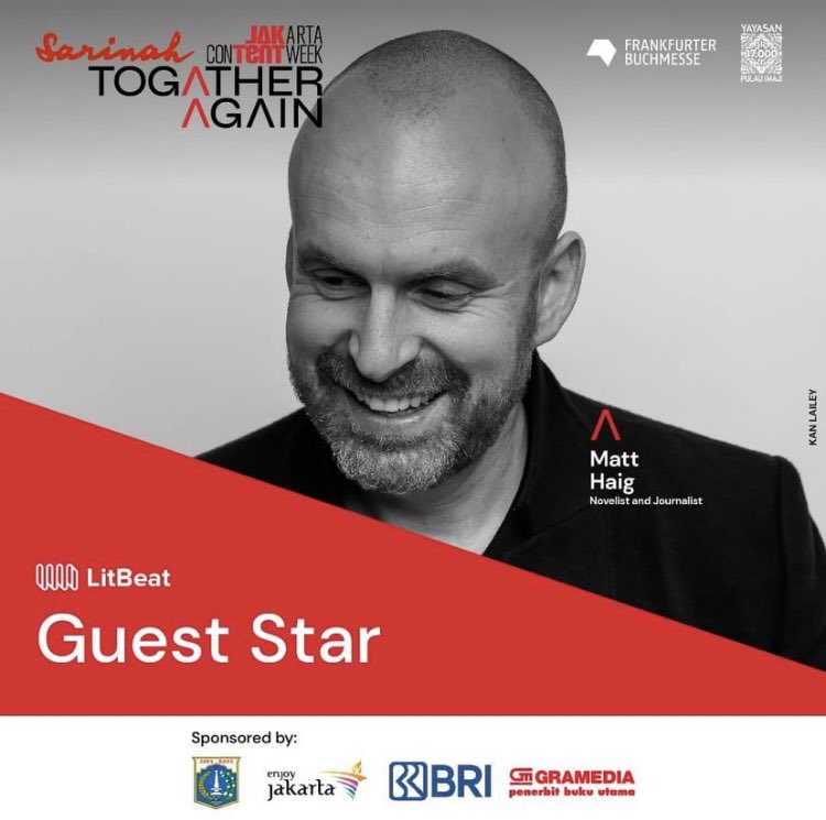 bukugpu's tweet photo. Please welcome Matt Haig @matthaig1 & Marissa Anita @MarissaAnita to the @jaktent #LitBeat stage β¨β¨β¨ Go to https://t.co/PK1jFJA6YM and save your spot! #bukugpu https://t.co/5OtgpQ89FK