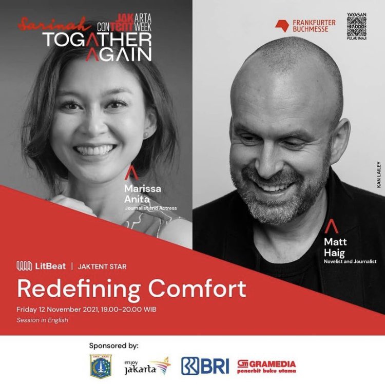 bukugpu's tweet photo. Please welcome Matt Haig @matthaig1 & Marissa Anita @MarissaAnita to the @jaktent #LitBeat stage β¨β¨β¨ Go to https://t.co/PK1jFJA6YM and save your spot! #bukugpu https://t.co/5OtgpQ89FK
