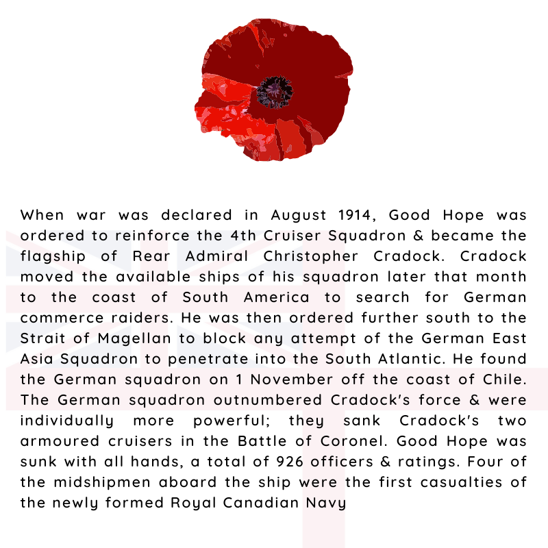 BritishHistorym's tweet photo. #otd 1 November 1914 - HMS Good Hope (1901) was sunk during the Battle of Coronel.

Good Hope was sunk with all hands, a total of 926 officers &amp; ratings.

#lestweforget #Royalnavy #hmsgoodhope #firstworldwar @NatMuseumRN @RoyalNavy https://t.co/aFesbLxMDu