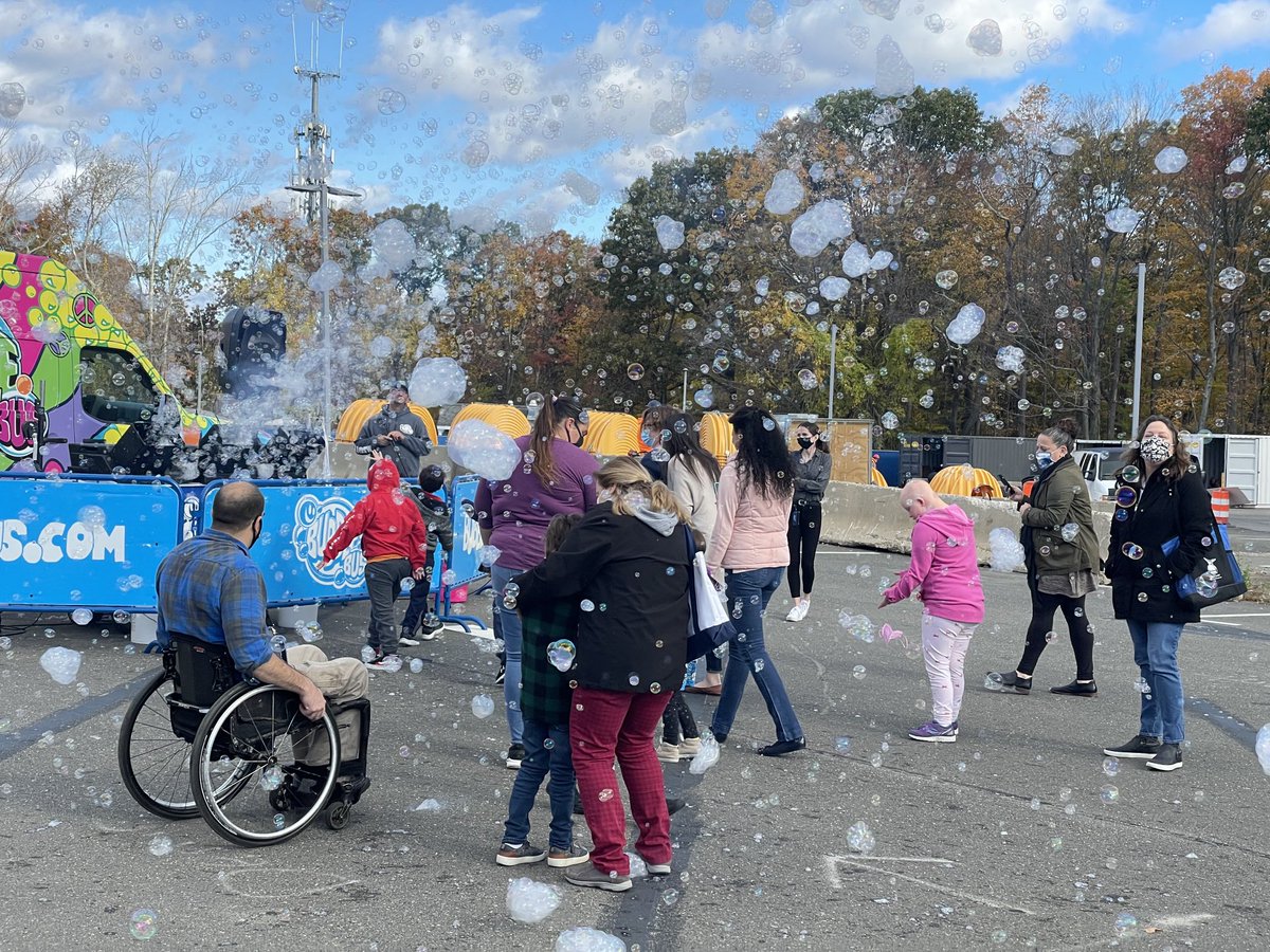 NFMHHS's tweet photo. #MHHS Bubble Bus Celebration!  Thank you MHHS PTO! https://t.co/ScT8c4Jeqc