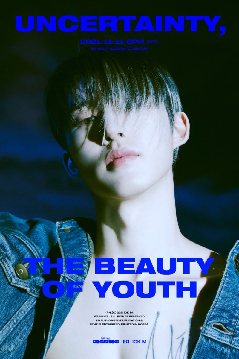 131online's tweet photo. B.I HALF ALBUM [COSMOS] MESSAGE POSTER 
#2 UNCERTAINTY, THE BEAUTY OF YOUTH

Album Release
2021. 11. 11 6PM (KST)

#BI #비아이 #COSMOS #HALFALBUM  #IOKmusic #131LABEL #131media https://t.co/jSMhQDFbJt