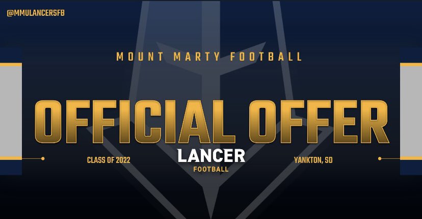 Thankful to receive my first offer from Mount Marty! <a href="/CoachZuck/">Heath Zuck</a> <a href="/MMULancersFB/">Mount Marty Football</a>