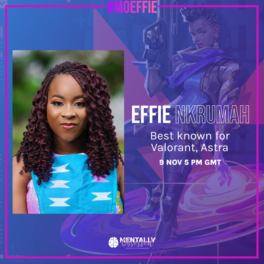 MentallyObsess's tweet photo. We’re proud to announce our next guest, Effie Nkrumah, the voice behind #Astra from Riot Game’s #Valorant.
🗓 9.11 5PM (GMT)
📌 Listen to “Mentally Obsessed” HERE https://t.co/UiGHwgW7JG 👈✨
#️⃣ #MOPodcast #MentallyObsessed #Valorant #Astra #MOEffie https://t.co/ZoyaiQUq00