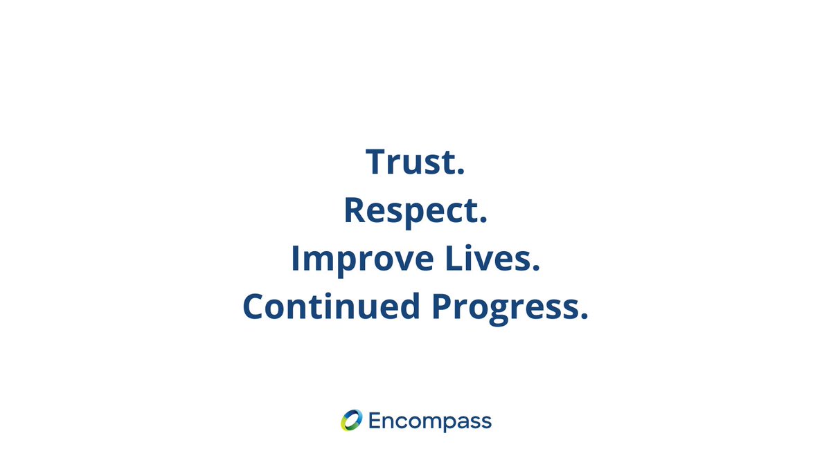 EncompassOnsite's tweet photo. Trust, Respect, Improve Lives, Continued Progress - Encompass strives to live these core values within our company and our day-to-day.

https://t.co/tPCl8YBQqK https://t.co/up8HPHrN56