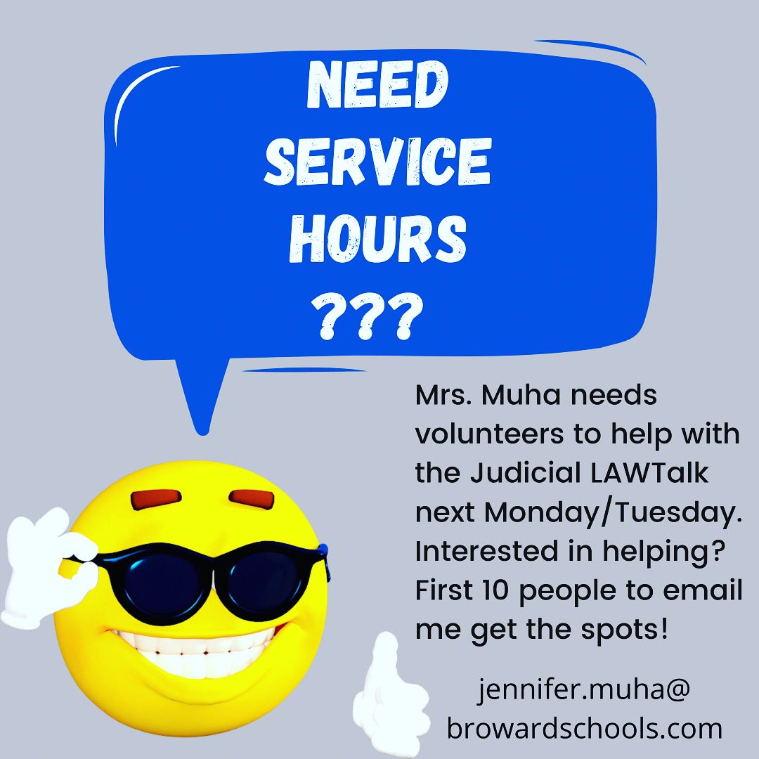 flhs_magnet's tweet photo. Email me if you want to help! #servicehours #prelawmagnet #LAWTalks https://t.co/XphyJ9a3uw