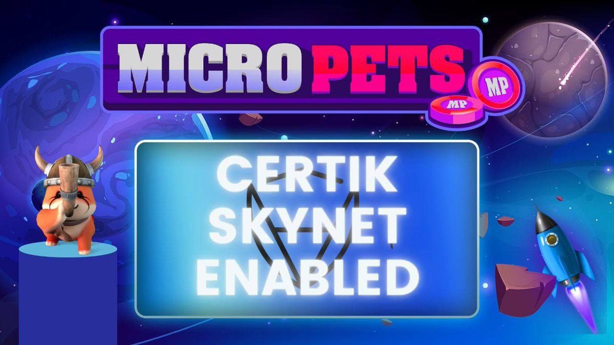 MicroPets_io's tweet photo. LAST WEEK WE PRESENTED OUR CERTIK AUDIT AND WE DECIDED TO TAKE THE NEXT STEP WITH @certik_io  

TODAY WE SHARE WITH EVERYONE THAT WE HAVE SKYNET ENABLED 🕵️‍♂️🕵️‍♂️🕵️‍♂️

#MicroPets #BNB #BSC #Playtoearn #Gamefi #P2E #NFT #MicroPetsArmy https://t.co/LphUex73OL