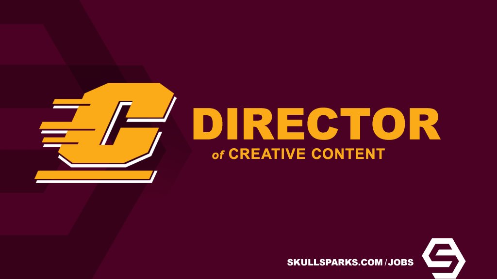SkullSparks's tweet photo. New opportunity with @CMUAthletics in Mt. Pleasant, Mich. Director of Creative Content: https://t.co/kVKKyL0shR #FireUpChips More jobs: https://t.co/ly28ADo6WL https://t.co/UIww7CnoC4