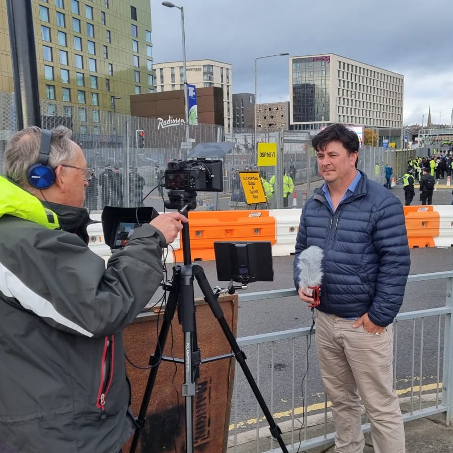 Professor Dan Parsons, <a href="/EEIatHull/">Energy and Environment Institute</a> Director, is in Glasgow today for the opening of #COP26.

Here he is filming with <a href="/BlueAuroraMedia/">Jonathan Levy</a>, capturing some brilliant content for <a href="/UniOfHull/">University of Hull</a>.📽️

Dan will be hopping in and out of the summit over the coming weeks - follow him at <a href="/bedform/">Prof. Dan Parsons @LboroUniversity 🌏💧🛰🌊⚽️🏏⛳🏈</a>.