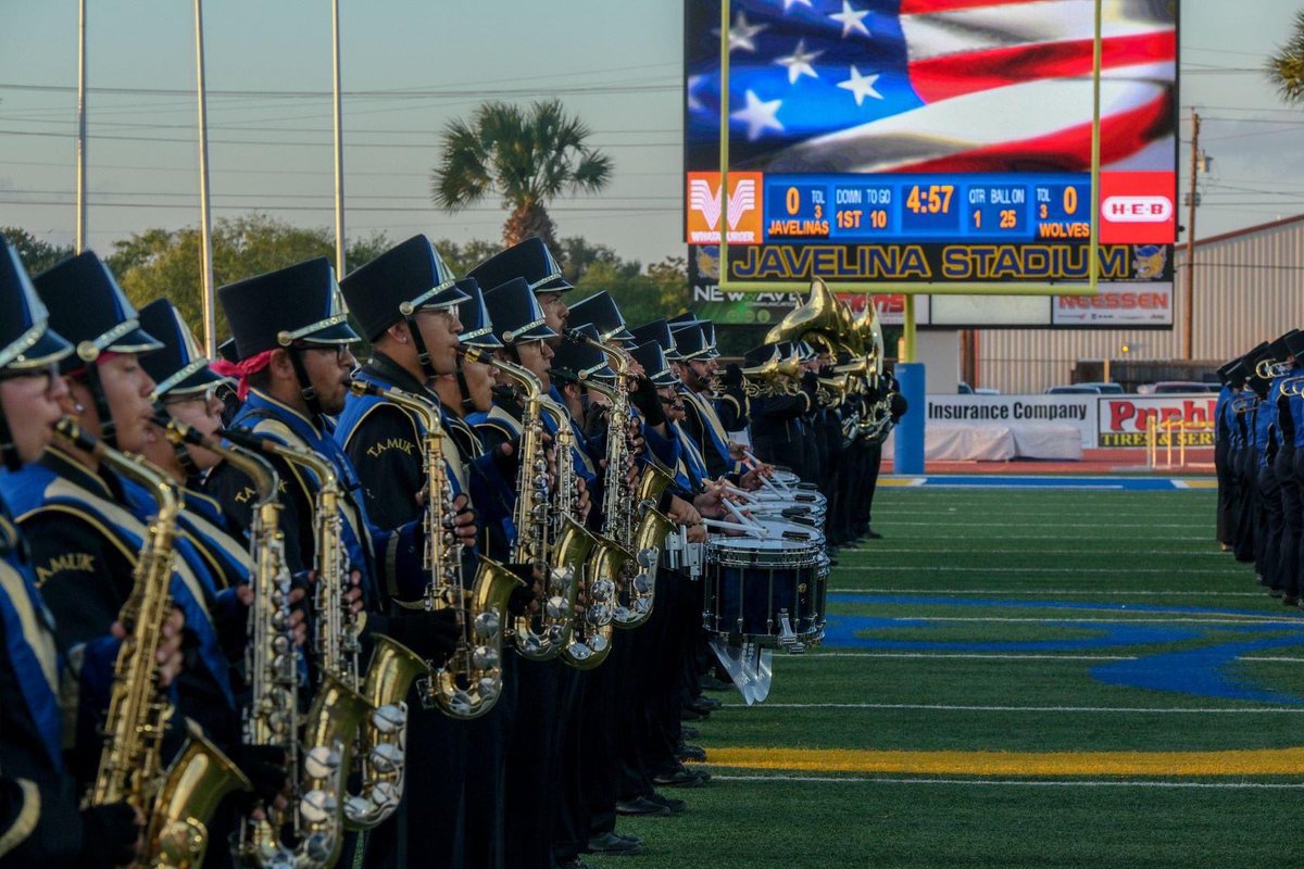 TamukJMB's tweet photo. Javelina Nation!

Join us TODAY at 5:30 for a showcase of our full halftime show before our performance at U.I.L State Marching Contest this Wednesday! We hope to see many of our fans as we perform our show “A Tribute to Maynard Ferguson”!

@JavelinaNation https://t.co/1rKFl9hrw0