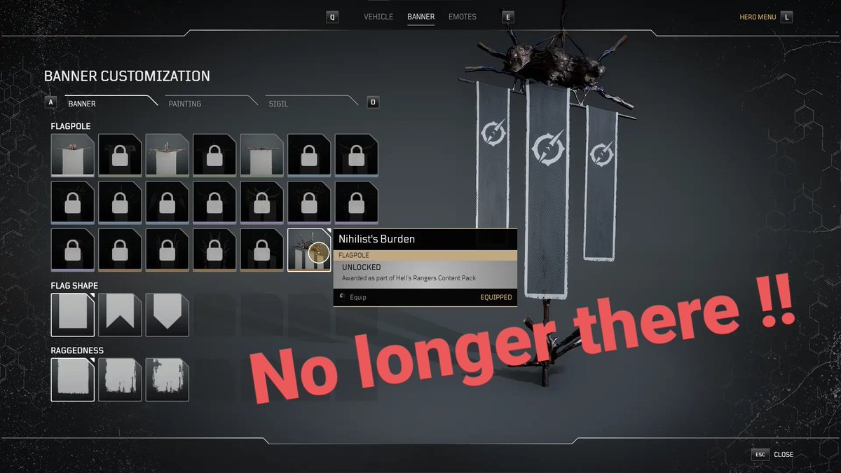 BlazingJalapeno's tweet photo. Yet Another Thing @PCFPeopleCanFly concerning @Outriders! 😡🔥
It seems our #ProOrder #Content and other items for #Customization like the banner flagpoles that were #unlocked already are simply #MissingContent on #Stadia!
Can we make sure this is fixed next patch @GoogleStadia? https://t.co/JUhvdWad6D