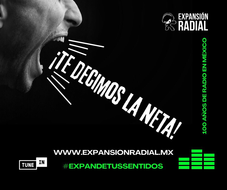 ExpansionRadial's tweet photo. Sin censura, hablamos de lo que otros no pueden decir, somos #radio libre e independiente🗣🎙
#TeDecimosLaNeta👊🏼
▶️https://t.co/sdrsjzhDW9
Tune In & Apple Music.
📲https://t.co/cOp2mLekKr
#ExpandeTusSentidos https://t.co/IuhnYcyXrQ