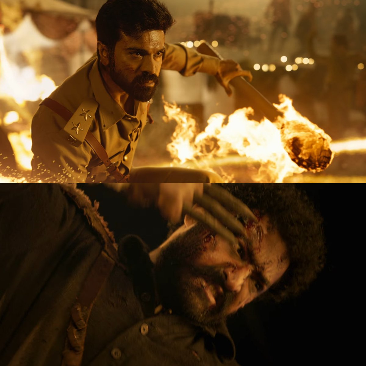 Thyview's tweet photo. Reply with your Fav shot from the Glimpse 🔥🌊

#RRRMovie #RRRGlimpse https://t.co/wDzmnSBWqS