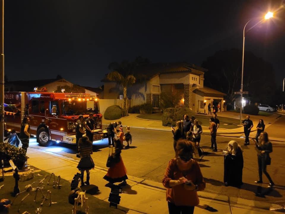 Last night the crew of Engine 285 joined a neighborhood in their response district to pass out candy during Halloween. I love seeing our crews spontaneously engage in community events. Service to our community comes in may forms! #ProudChief