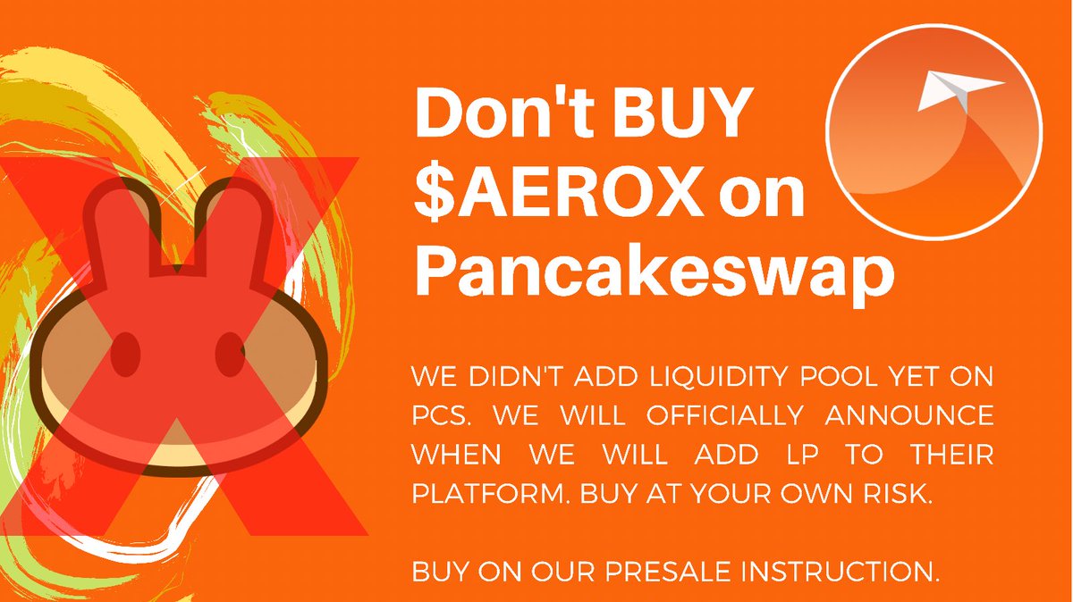 AeroExpressNFT's tweet photo. @AeroExpressNFT $AEROX didn't officially add Liquidity Pool yet on @PancakeSwap https://t.co/fSiZyNsCxl