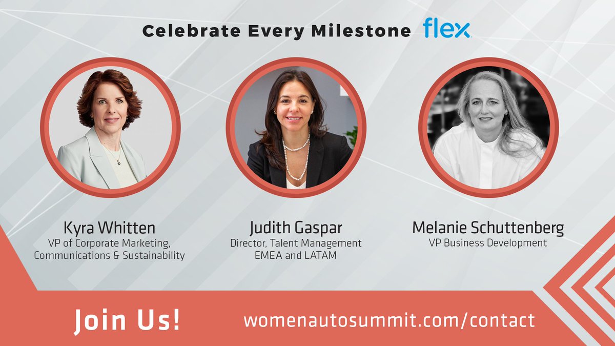 Flexintl's tweet photo. Join Flex’s Judith Gaspar, Melanie Schuttenberg and Kyra Whitten at the @WomenAutoNetwrk #WinterMeetup on Nov 23rd. They and other industry leaders will reflect on 2021 & look ahead to what new challenges & opportunities 2022 will present. Register here: https://t.co/7h22m83b9o https://t.co/EEMGCStCCn