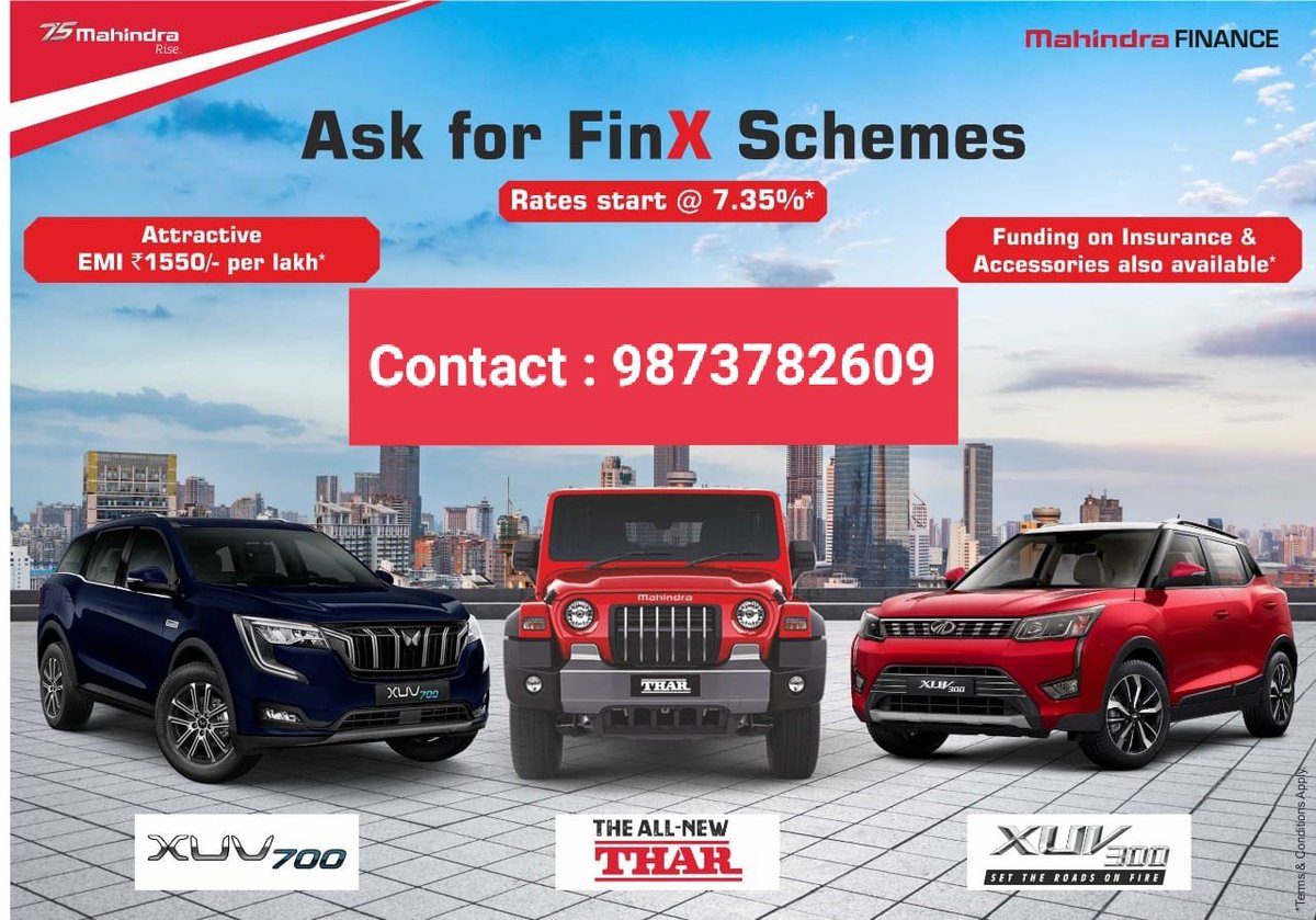 shivshaktiwahan's tweet photo. Bring your favorite #mahindra SUV with attractive EMI. 

Visit : https://t.co/3E3lyBU9yu
Call Us: 9873782609

#ShivShaktiWahan #Darbhanga #Madhubani #Basopatti #Khutauna #CarShowroom #Bihar #MahindraShowroom #Thar #XUV700 #XUV300 https://t.co/yZXtaKBQNp