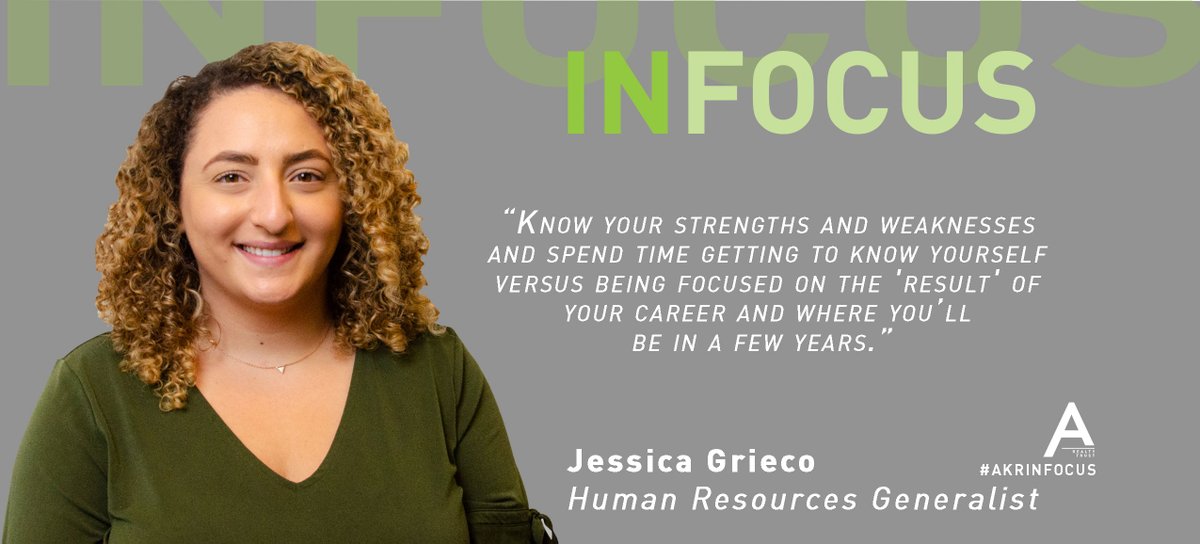 #AKRInFocus this month is HR Generalist, Jessica Grieco. To learn more about Jessica visit bit.ly/3kqKZWD 

#AKR #REIT
