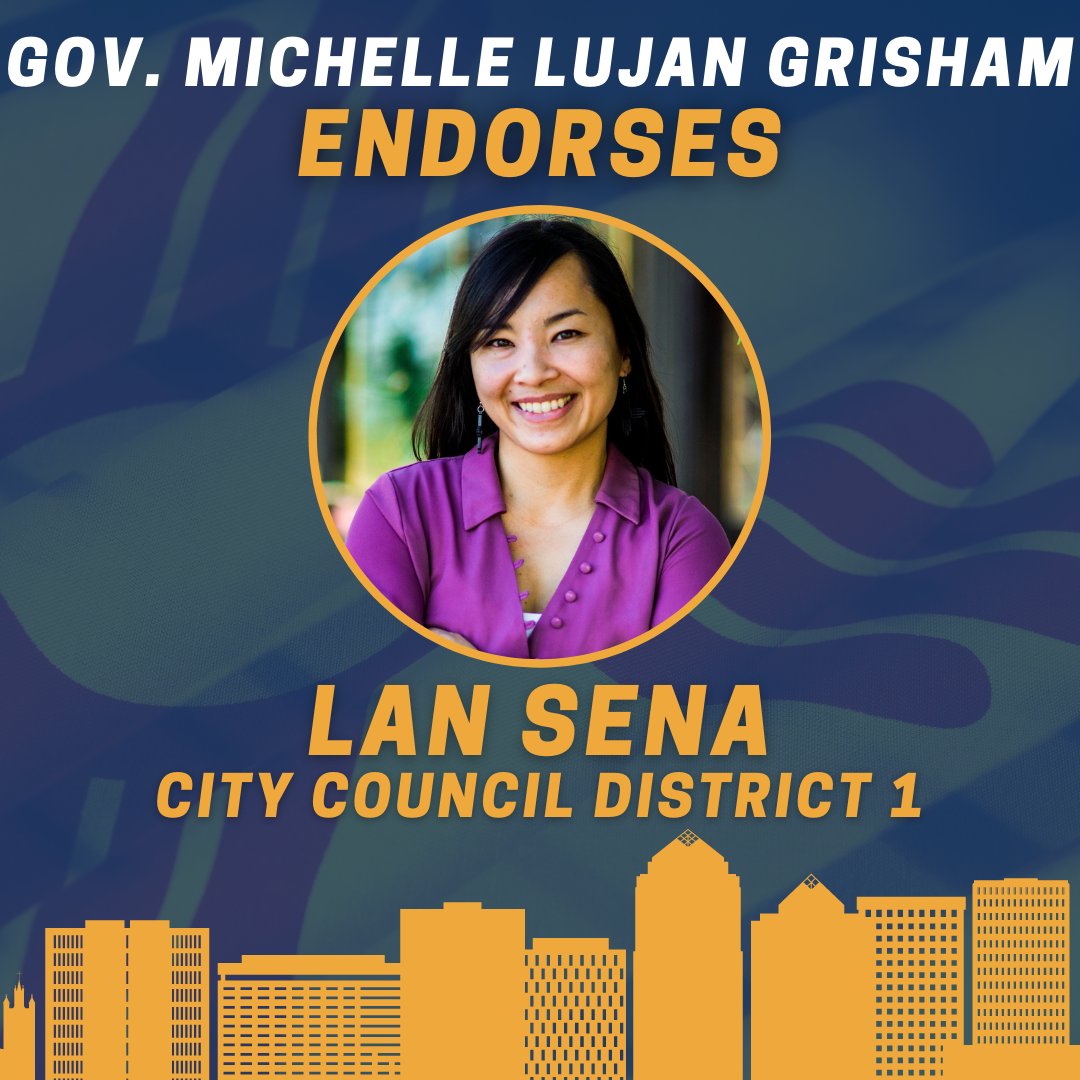 Michelle4NM's tweet photo. City Councilor Lan Sena is the kind of leader that Albuquerque needs. From addressing the root causes of crime to building up the West Side's infrastructure, @Sena4ABQ leads with integrity and compassion. I am proud to endorse Lan Sena for Albuquerque City Council, District 1. https://t.co/LT5GVZ0Na6