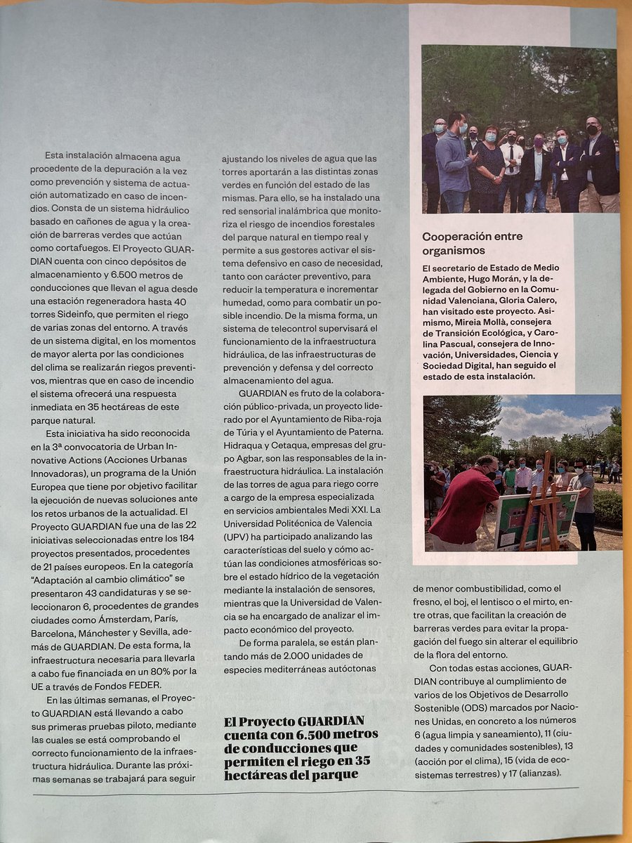 El proyecto #Guardian_UIA en el El País Semanal
#Sostenibilidad #EconomíaCircular #Innovación
Urban Innovative Actions #TheUrbanLabOfEurope #RibarojaSomRiu