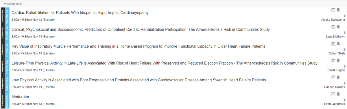 We just finished recording 'Cardiac Rehabilitation and Heart Failure' moderated posters session #AHA21. Tune in on-demand Nov 13. Learnings: Efficacy safety of CR in HF; Emerging approaches to identify those at greatest need; New CR techniques being developed. Congrats presenters