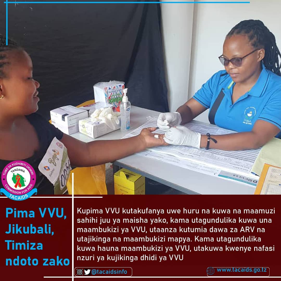 NuruNathanael's tweet photo. Ujanja ni kupima VVU. @TIPOfficial__ 

#RafikiKapimeHIV
@Mustaarabu 
#AskSaida
@wizara_afyatz 
@Wizara_HabariTZ 
@millardayo 
@HKigwangalla 
@DrHmwinyi 
@SuluhuSamia 
@ChrissMauki 
@uvccm_tz 
@ViwandaBiashara 
@ https://t.co/C4blotCRhQ